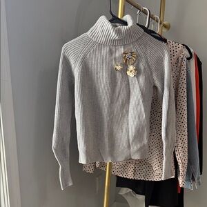 Gray Turtleneck Sweater